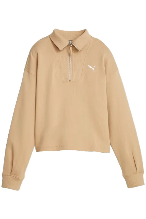 Худи женское Puma Her High-Neck Half-Zip песочного цвета