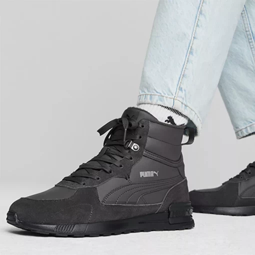 Кросівки чоловічі-жіночі Puma Graviton Mid графітового кольору