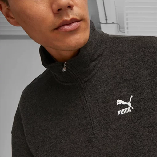 Худі чоловіче Puma CLASSICS Fleece Half Zip чорного кольору