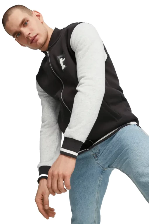 Куртка спортивна чоловіча Puma Squad Track Jacket чорно-сірого кольору