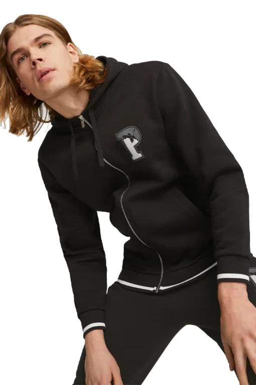 Куртка спортивна чоловіча Puma Squad FZ Hoodie чорного кольору