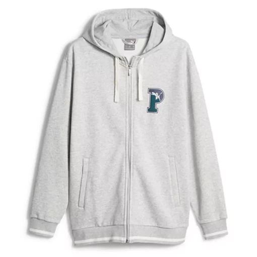 Куртка спортивна чоловіча Puma Squad FZ Hoodie світло-сірого кольору