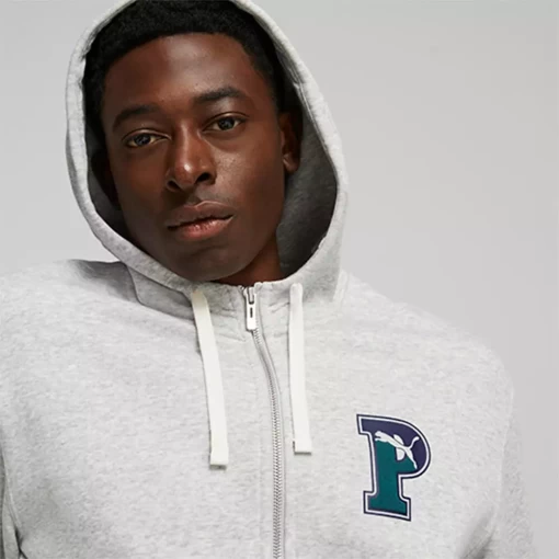 Куртка спортивна чоловіча Puma Squad FZ Hoodie світло-сірого кольору