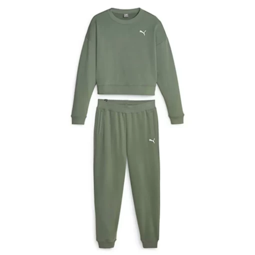 Спортивний костюм жіночий Puma Loungewear Suit TR болотного кольору