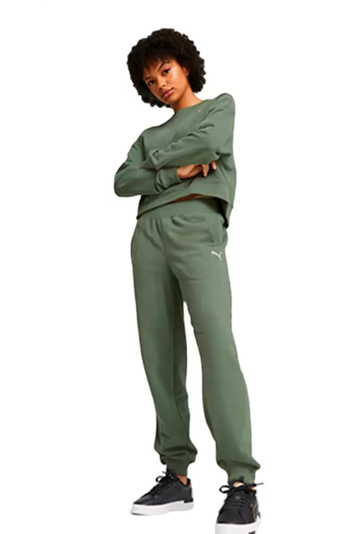 Спортивний костюм жіночий Puma Loungewear Suit TR болотного кольору