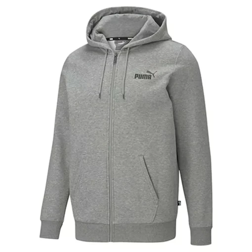 Худи мужское Puma ESS Small Logo FZ Hoodie серого цвета
