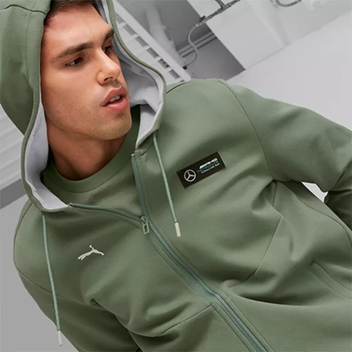 Худи мужское Puma MAPF1 Hooded Sweat Jacket болотного цвета
