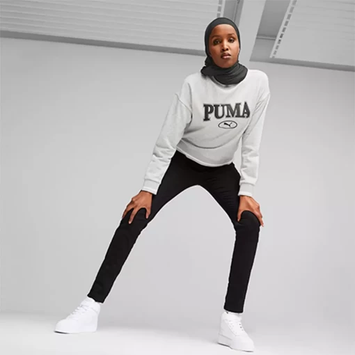 Худі жіноче Puma Squad Crew світло-сірого кольору