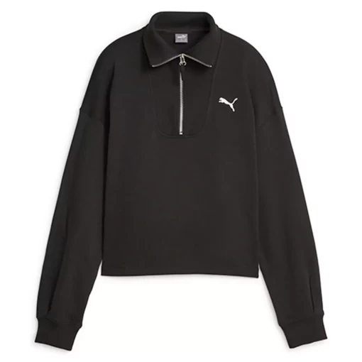 Худи женское Puma Her High-Neck Half-Zip черного цвета