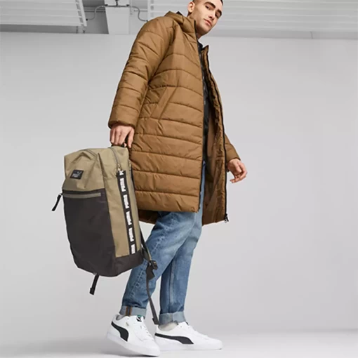 Рюкзак чоловічий-жіночий Puma EvoESS Box Backpack оливково-чорного кольору