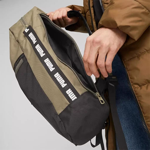Рюкзак чоловічий-жіночий Puma EvoESS Box Backpack оливково-чорного кольору