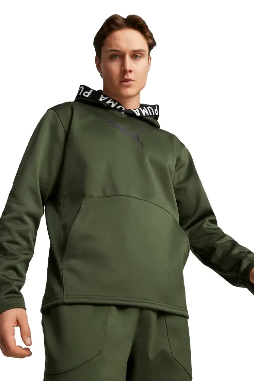 Худі чоловіче Puma Train PWR Fleece Hoodie колір хакі