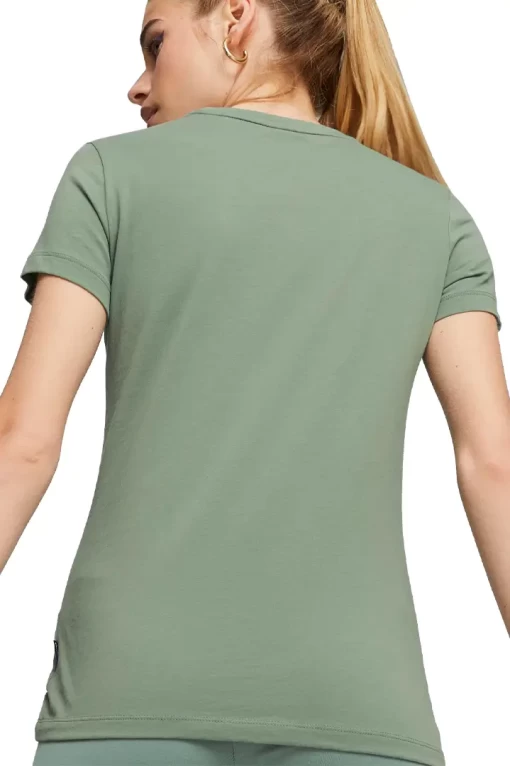 Футболка женская Puma ESS Logo Tee эвкалиптового цвета