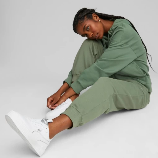 Спортивные брюки женские Puma Her High-Waist Pants TR эвкалиптового цвета