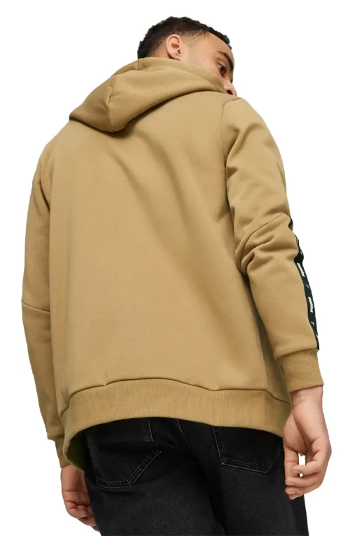 Худі чоловіче Puma ESS+ Tape Full-Zip Hoodie світло-коричневого кольору