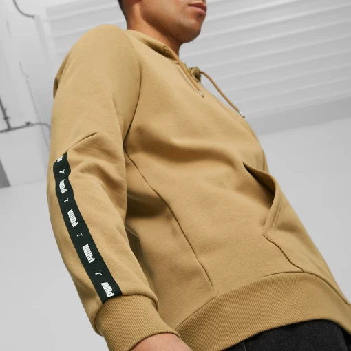 Худі чоловіче Puma ESS+ Tape Full-Zip Hoodie світло-коричневого кольору
