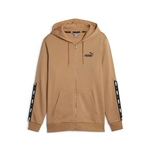 Худі чоловіче Puma ESS+ Tape Full-Zip Hoodie світло-коричневого кольору