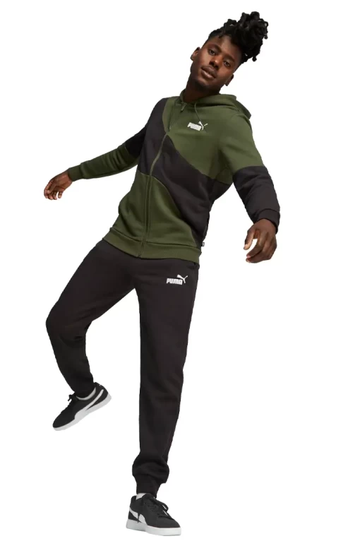 Спортивный костюм мужской Puma Hooded Tracksuit хаки-черного цвета