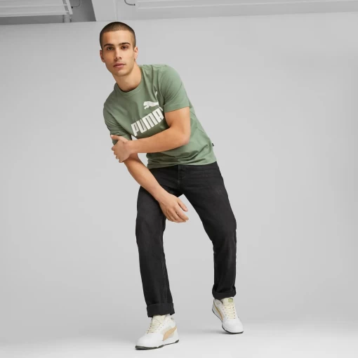 Футболка мужская Puma ESS Logo Tee эвкалиптового цвета
