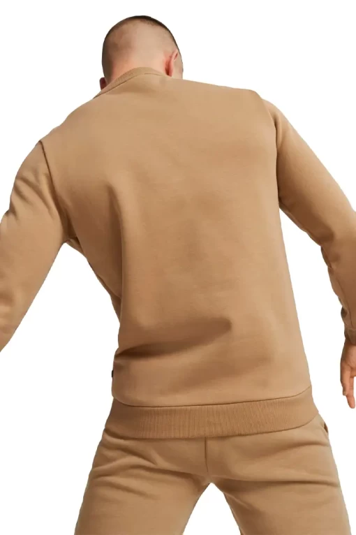 Свитшот мужской Puma ESS Small Logo Crew светло-коричневого цвета