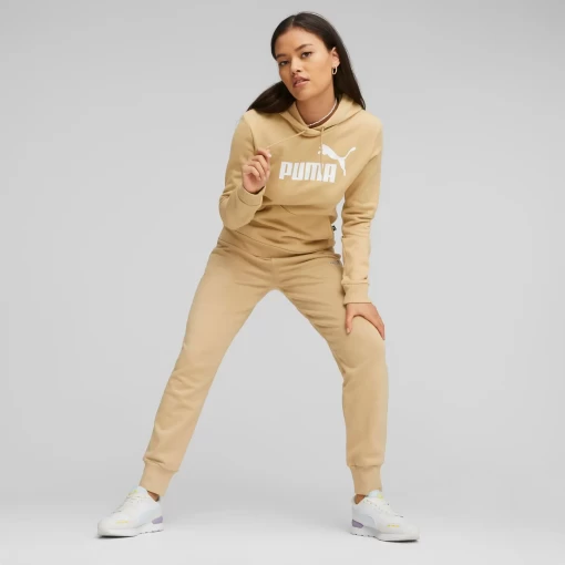 Худі жіноче Puma ESS Logo Hoodie FL бежевого кольору