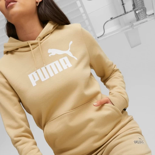 Худі жіноче Puma ESS Logo Hoodie FL бежевого кольору