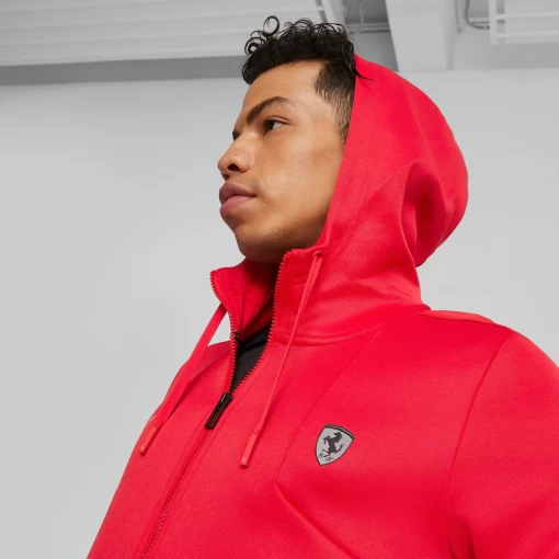 Куртка спортивна чоловіча Puma Ferrari Style Hdd Sweat Jckt червоного кольору