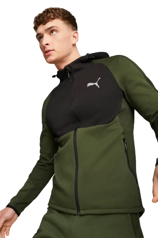 Худи мужское Puma Evostripe Full-Zip Hoodie цвет хаки