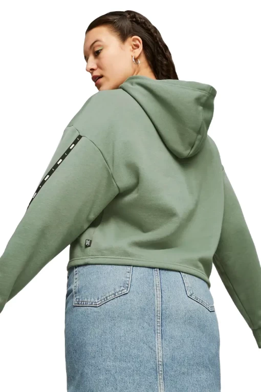 Худі жіноче Puma ESS Tape Hoodie евкаліптового кольору