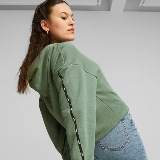 Худі жіноче Puma ESS Tape Hoodie евкаліптового кольору