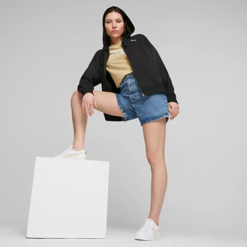 Толстовка женская Puma Her Full-Zip Hoodie TR черного цвета