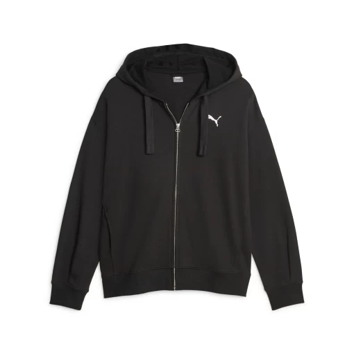 Толстовка женская Puma Her Full-Zip Hoodie TR черного цвета