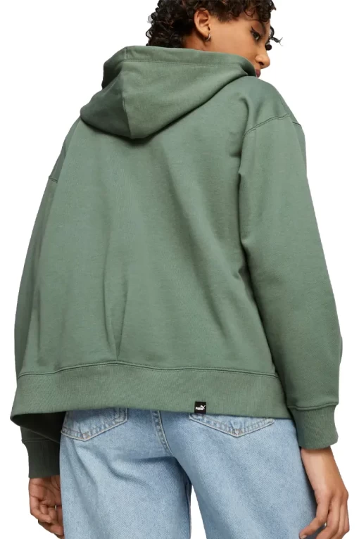 Толстовка жіноча Puma Her Full-Zip Hoodie TR евкаліптового кольору