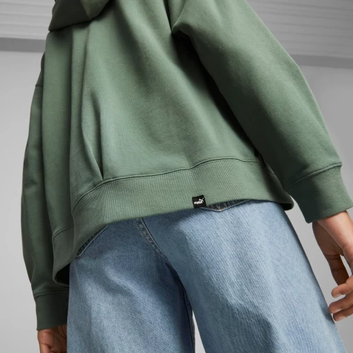 Толстовка жіноча Puma Her Full-Zip Hoodie TR евкаліптового кольору