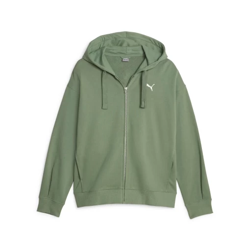 Толстовка жіноча Puma Her Full-Zip Hoodie TR евкаліптового кольору