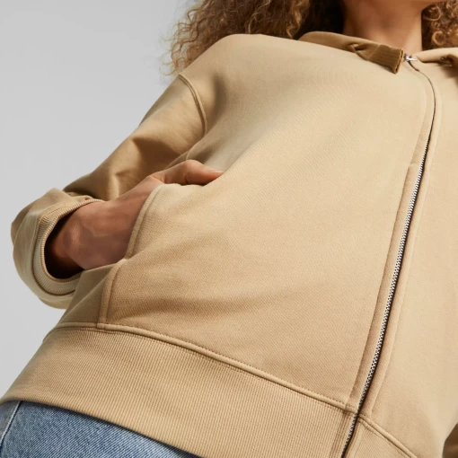 Толстовка жіноча Puma Her Full-Zip Hoodie TR пісочного кольору