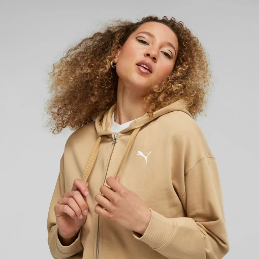 Толстовка жіноча Puma Her Full-Zip Hoodie TR пісочного кольору