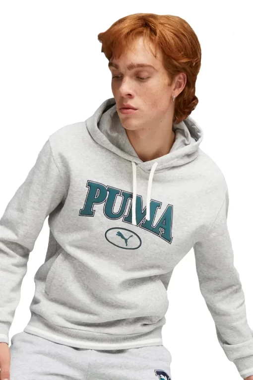 Худи мужское Puma Squad Hoodie светло-серого цвета