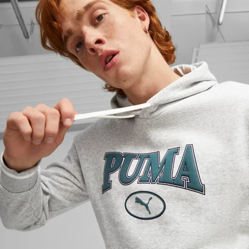 Худи мужское Puma Squad Hoodie светло-серого цвета