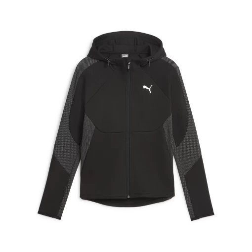 Худи женское Puma Evostripe Full-Zip Hoodie черного цвета