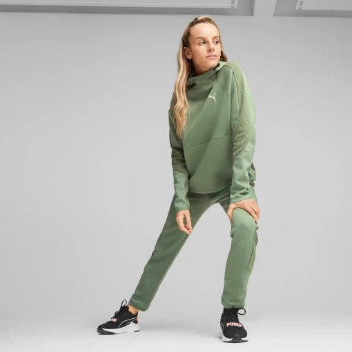 Спортивные брюки женские Puma Evostripe High-Waist Pants эвкалиптового цвета