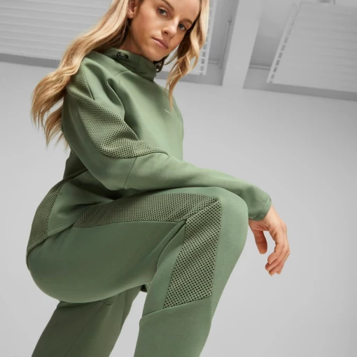 Спортивные брюки женские Puma Evostripe High-Waist Pants эвкалиптового цвета