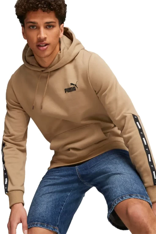 Худи мужское Puma ESS+ Tape Hoodie песочного цвета