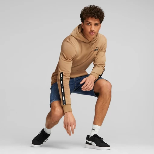 Худи мужское Puma ESS+ Tape Hoodie песочного цвета