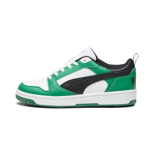 Кросівки чоловічі-жіночі Puma Rebound v6 Low чорно-біло-зеленого кольору