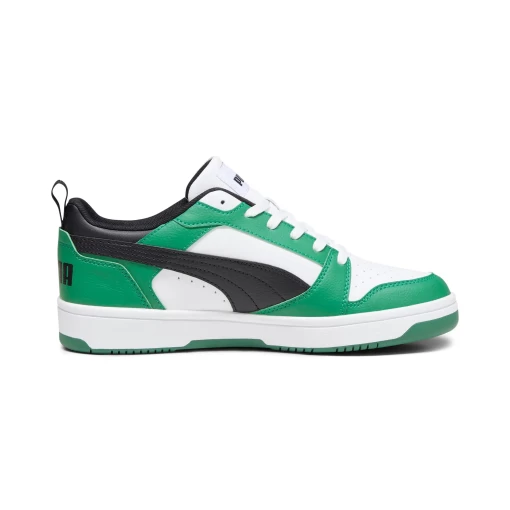 Кросівки чоловічі-жіночі Puma Rebound v6 Low чорно-біло-зеленого кольору