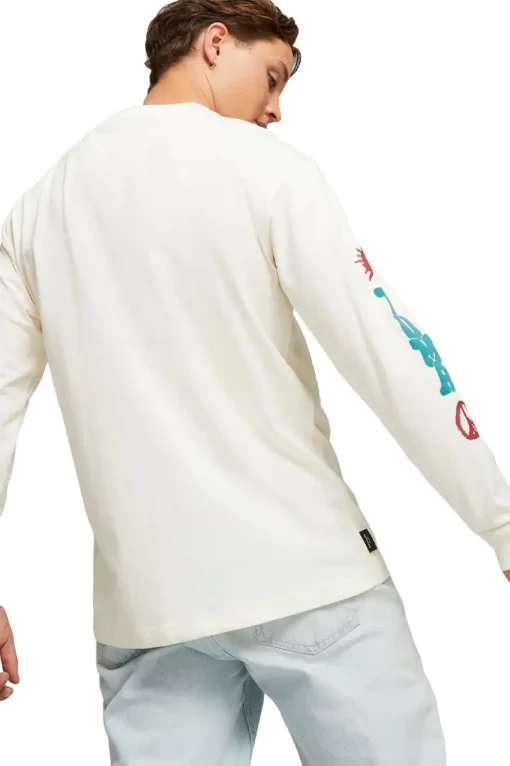 Лонгслів чоловічий Puma Downtown LS Tee білого кольору