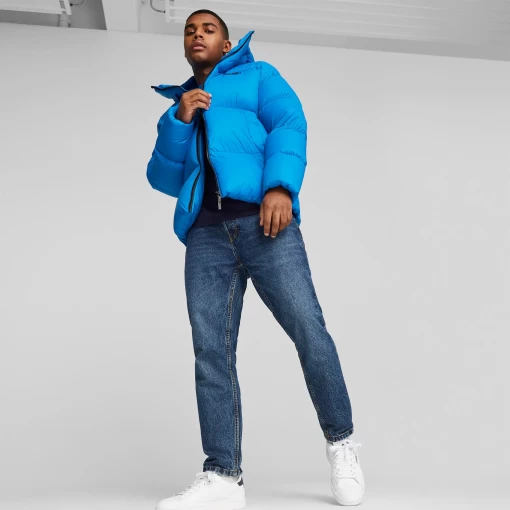 Куртка пуховик чоловіча Puma Hooded Ultra Down Puffer блакитного кольору