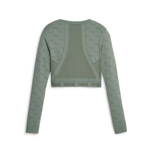 Лонгслив женский Puma Evoknit Longsleeve Tee эвкалиптового цвета