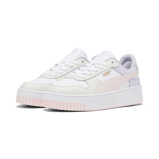Кроссовки женские Puma Carina Street бело-бежево-сиреневого цвета